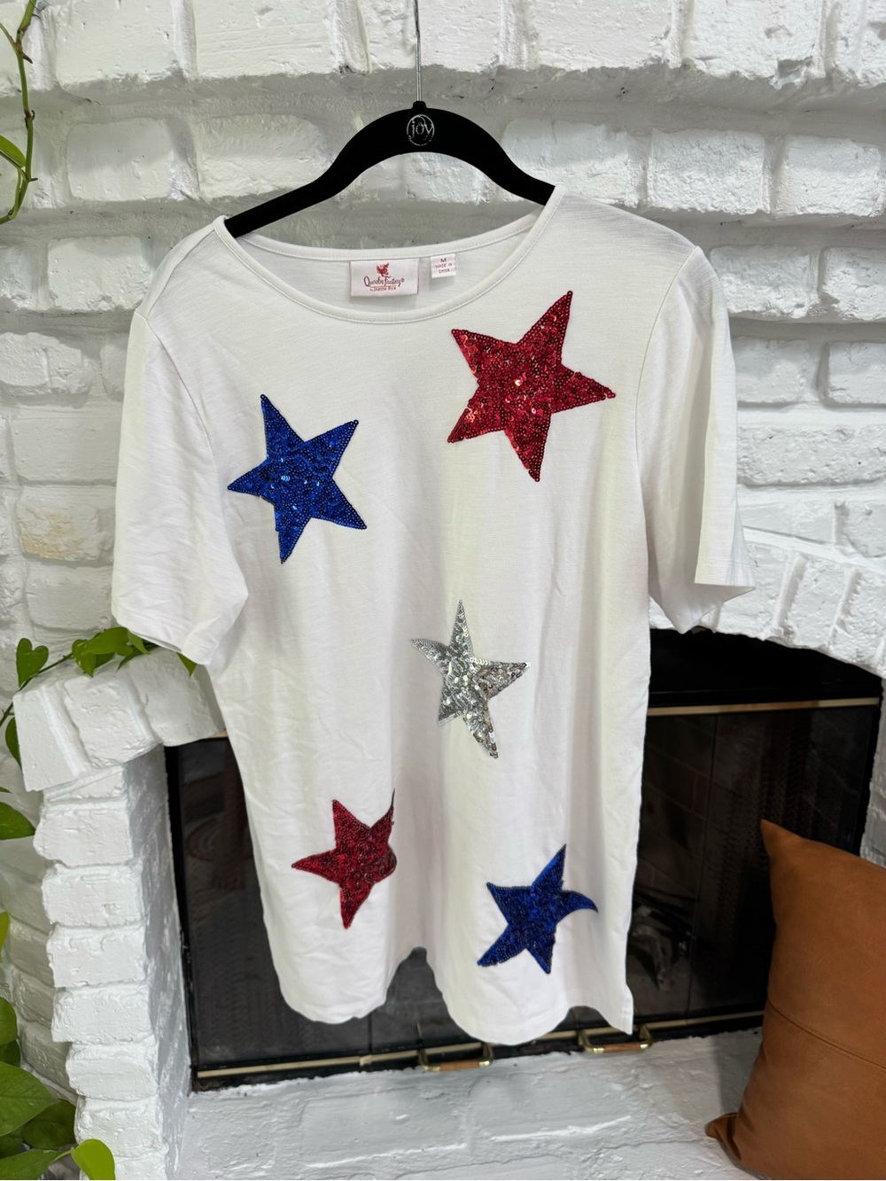 Women’s Patriotic Sequin Star Shirt